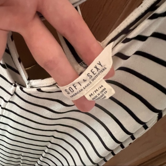 SOLD | American Eagle - White & Black Striped Swing Dress - M - Picture 3 of 3